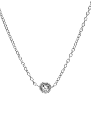 Classic Bezel Necklace In Silver