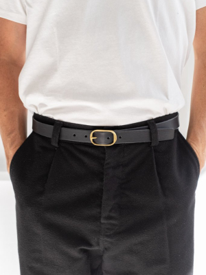 1" Oval Buckle Belt In Black