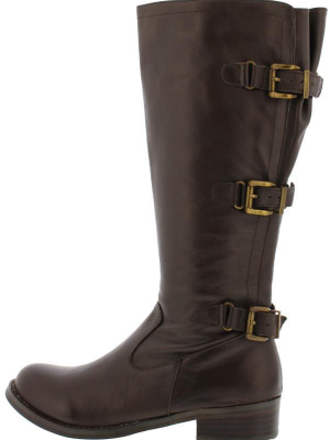 Hannah110 Brown Adjustable Buckle Tall Riding Boot