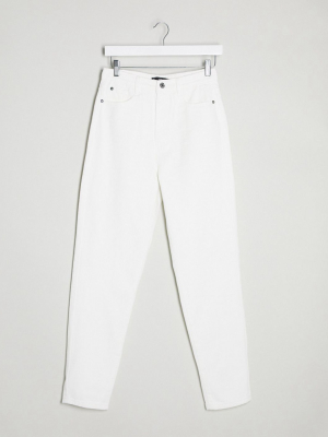 Missguided Mom Jeans In White