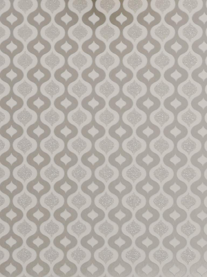 Luxe Ogee White Wallpaper From The Capsule Collection By Graham & Brown