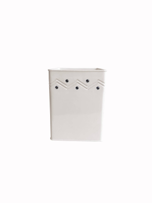 Diamond Wave Wastebasket White - Popular Bath