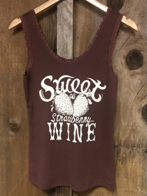 Sweet As Strawberry Wine Lace Tank Rust/wht