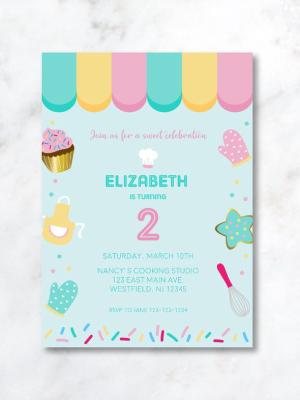 Little Bakers Birthday Invitation - Digital