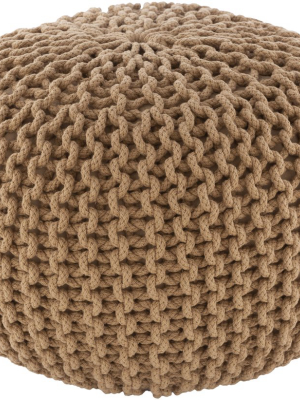 Malmo Knitted Pouf In Camel