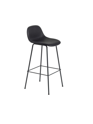 Fiber Bar Stool With Backrest - Tube Base