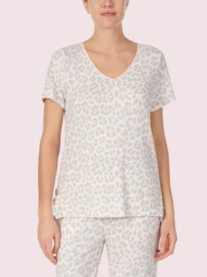 Leopard Short Sleeve Lounge Top