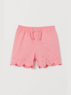 Embroidered Jersey Shorts