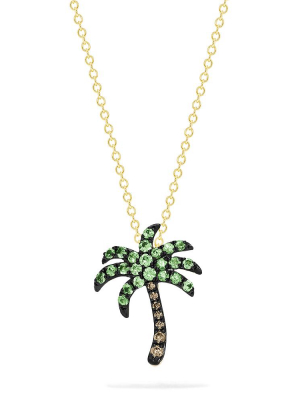 Effy Novelty 14k Gold Tsavorite & Diamond Palm Tree Pendant, 0.54 Tcw