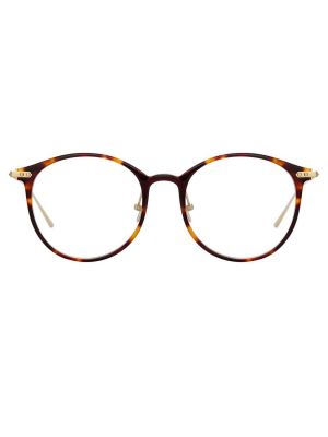 Linda Farrow Linear Gray C3 Oval Optical Frame