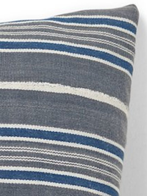 African Indigo Stripe Square Pillow