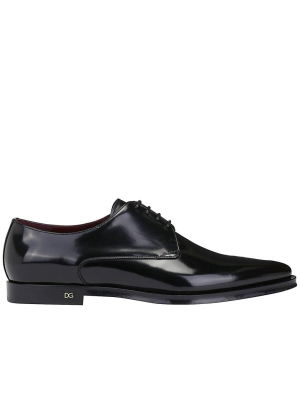 Dolce & Gabbana Monogram Plaque Derby Shoes