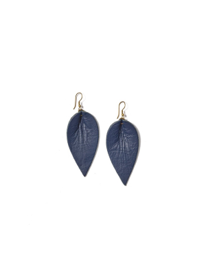 Zia Leather Leaf Earrings