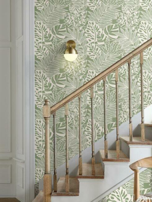 Jungle Leaves Wallpaper In Green From The Silhouettes Collection By York Wallcoverings