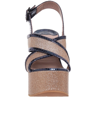 Glitter Wedge Sandal (ucw1f03-3-gold)