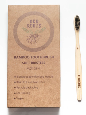 Natural Bamboo Toothbrush- Set Of 4