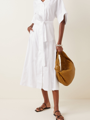 Belted Cotton-poplin Maxi Dress