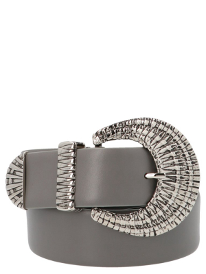 Alberta Ferretti Geometric Engraved Buckle Belt