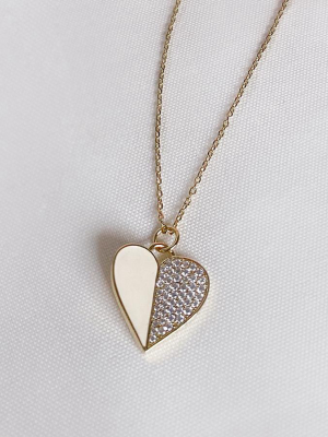 Unfold Heart Ivory Gold Necklace