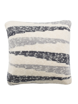 Imani Knit Square Throw Pillow Gray/natural - Safavieh