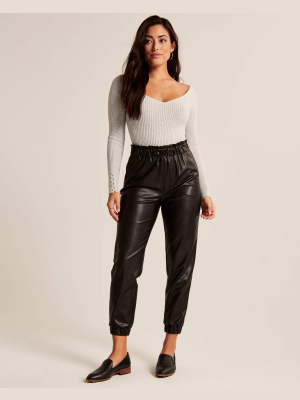 Vegan Leather Joggers