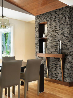 Ledge Grey Slate Wall Wallpaper From The Essentials Collection By Brewster Home Fashions