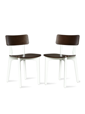 2pk Varick Two-tone Dining Chair Walnut - Novogratz