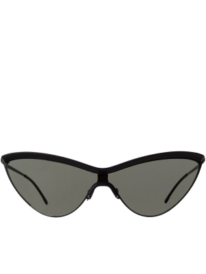 'mmecho002' Cat Eye Sunglasses (mmecho002-mh6-pblk-blk-dgrey)