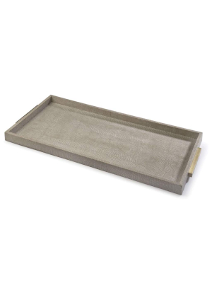 Rectangle Shagreen Boutique Tray (ivory Grey Python)