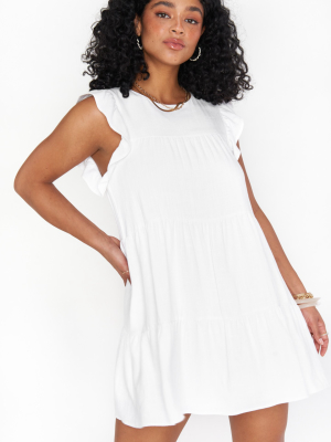 Daydream Mini Dress ~ White Linen