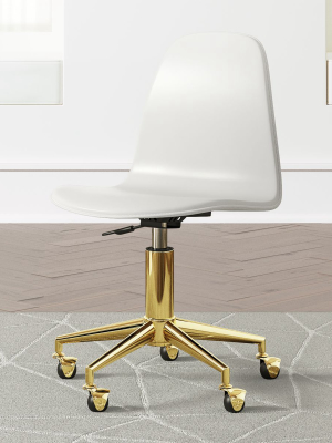 Kids Class Act White And Gold Desk Chair