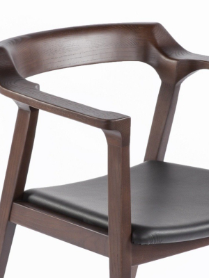 Kaiser Dining Arm Chair - Black Leather