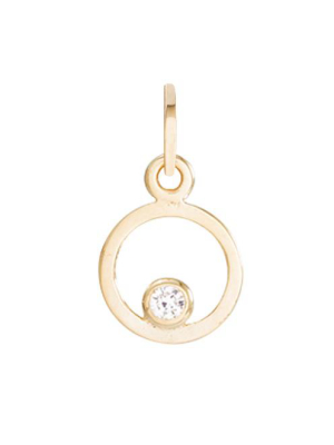 Open Circle Charm With Diamond