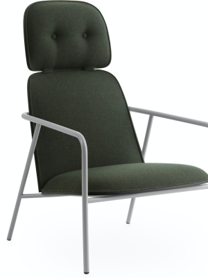 Pad Lounge Chair High - Grey Steel