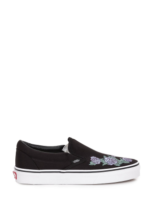 Vans Rose Thorns Print Classic Slip-on Sneakers