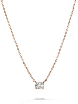 Cushion Cut Diamond Solitaire Necklace