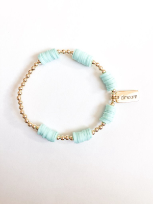 Marli And Lenny Colorblock Gold Bracelet - Aqua/dream