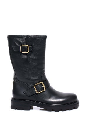 Jimmy Choo Biker Buckle Detail Boots