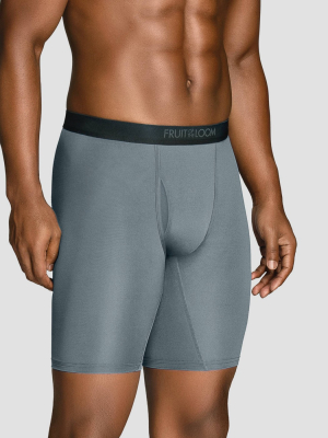 Fruit Of The Loom Men's Comfort Stretch Microfiber Long Leg Boxer Briefs