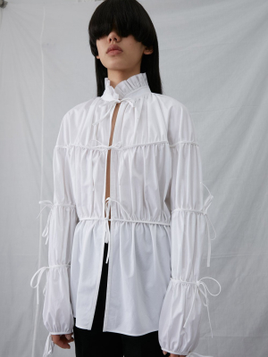 Pleated Bow Ties Shirt