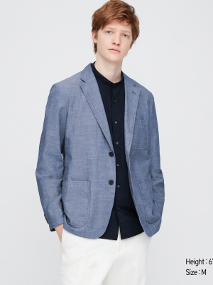 Men Lightweight Chambray Jacket