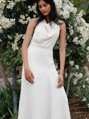 Hurley Draped Crepe De Chine Dress