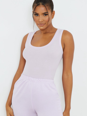 Lilac Fitted Soft Rib Vest