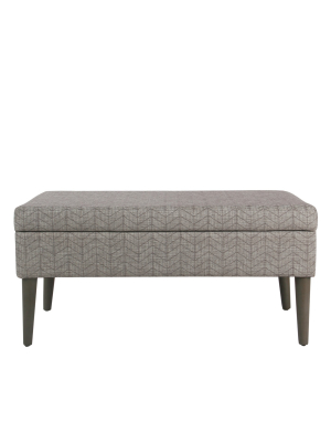 Mid Century Storage Bench Textured Gray - Homepop