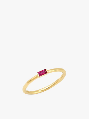 Ruby Baguette Solitare Ring