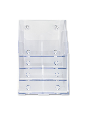 Deflecto Multi Compartment Docuholder Four Compartments 9-1/4w X 7d X 13-1/2h Clear 77441