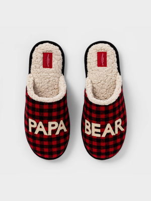 Men's Family Sleep Papa Bear Slide Slippers - Wondershop™ Red