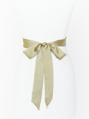 Bridesmaid Sash ~ Moss Green Luxe Satin