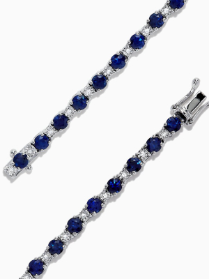 Effy Royale Bleu 14k Gold Sapphire And Diamond Tennis Bracelet, 4.24 Tcw