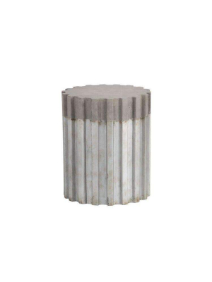 Pele Pedestal - Silver And Natural Finish